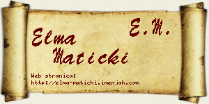 Elma Maticki vizit kartica